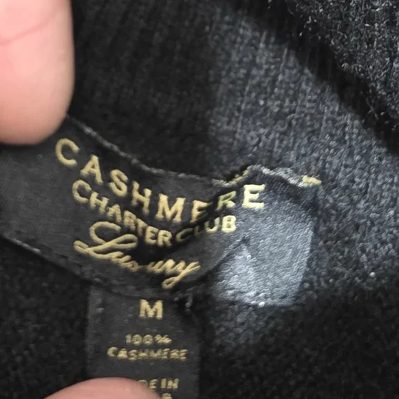 Charter Club Cashmere Sweater Women M Ivory Black Zebra Cashmere Turtleneck - Picture 4 of 6